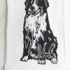 Bernese Mountain Dog on White Flour Sack Towel