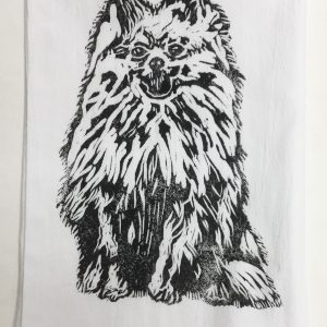 Pomeranian on White Flour Sack Towel