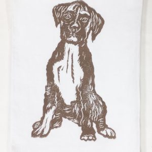 Boxer on White Flour Sack Towel