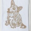 Corgi on White Flour Sack Towel