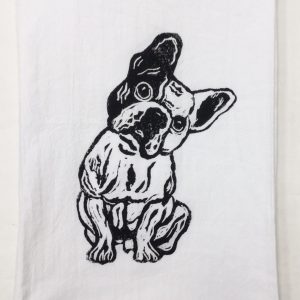 French Bulldog on White Flour Sack Towel