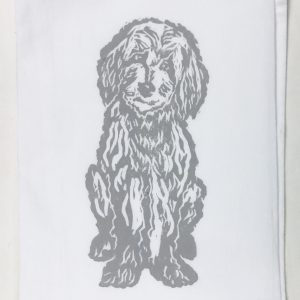 Labradoodle on White Flour Sack Towel
