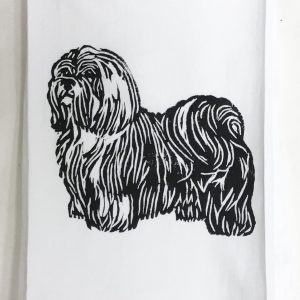 Shih Tzu on White Flour Sack Towel