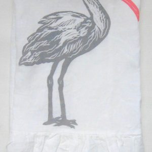 Ibis on Ruffled Linen Towel