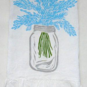 Mason Jar on Ruffled Linen Towel