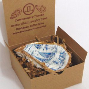 Alternative view of Sailboat Toile Oyster Shell Jewelry Bowl