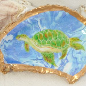 Ocean Turtle Oyster Shell Jewelry Bowl