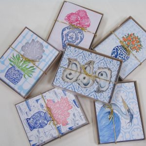 Alternative view of 3 Oyster Neutrals Designer Note Cards