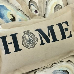 Alternative view of Home with Oyster Shell on Heavy Cotton Canvas