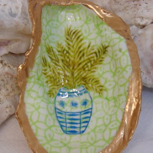 Watercolor Palm Frond Plant Jewelry Bowl