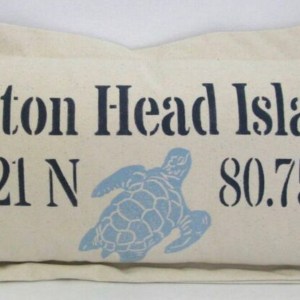 Sea Turtle Coordinates on Heavy Cotton Canvas