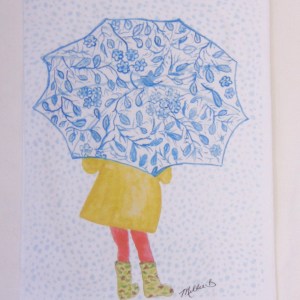 Limited Edition Watercolor She’s All That Print White Flour Sack Towel