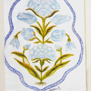 Limited Edition Watercolor Folly Poppy Print White Flour Sack Towel