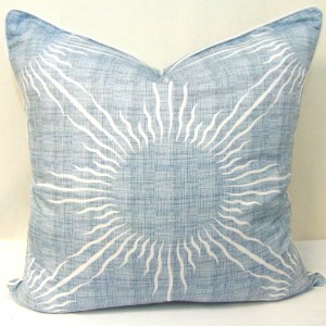 Limited Edition Sunburst Grey Linen Pillow Cover With Welt