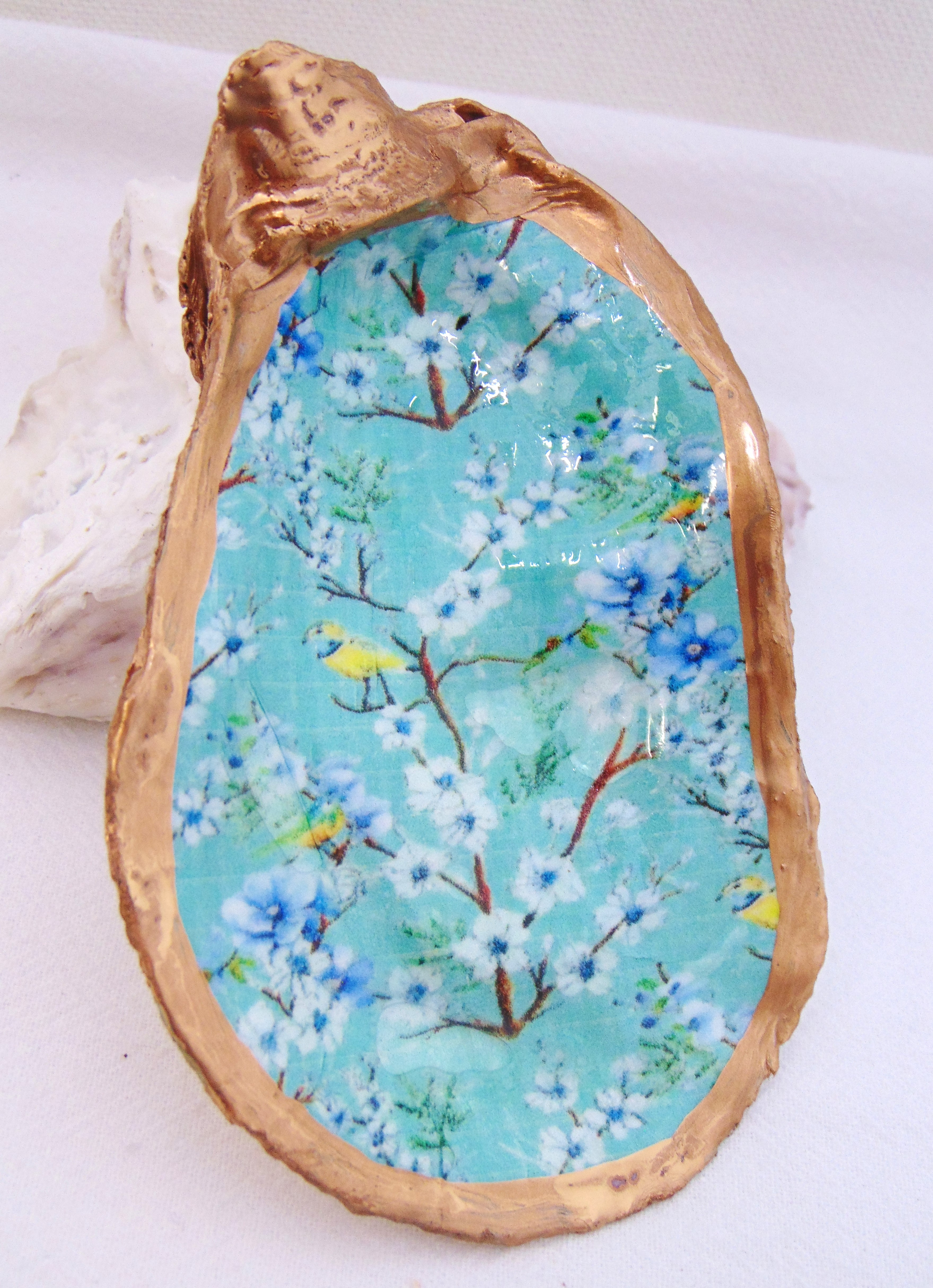 battery blossoms blue on green