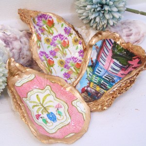 Alternative view of Watercolor Funky Floral Designer Oyster Shell