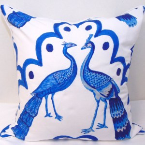 Limited Edition Peacocks Pillow Cover With Welt