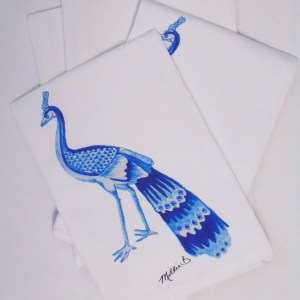 Alternative view of Limited Edition Peacock White Flour Sack Towel