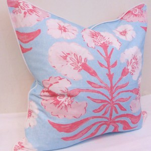 Alternative view of Limited Edition Poppy Love Pink/Blue Pillow Cover With Welt