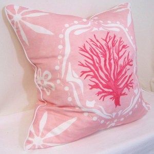 Alternative view of Limited Edition Medallion Sea Fan Coral Pillow Cover With Welt