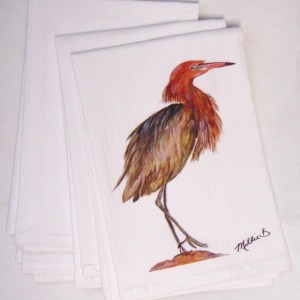 Alternative view of Limited Edition Reddish Egret White Flour Sack Towel