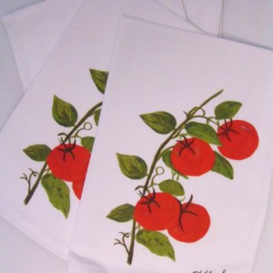 Alternative view of Limited Edition Watercolor Carrot and Herbs White Flour Sack Napkins