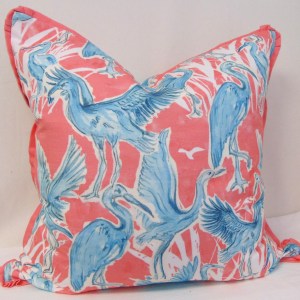 Limited Edition Coral Cranes Pillow Cover With French Pleated Flange (Copy) (Copy) (Copy)