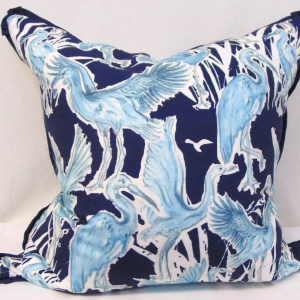 Limited Edition Navy Cranes Pillow Cover With French Pleated Flange (Copy)